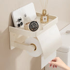 Scaffale per Scatola di Carta Igienica da Bagno da Muro Non Perforato