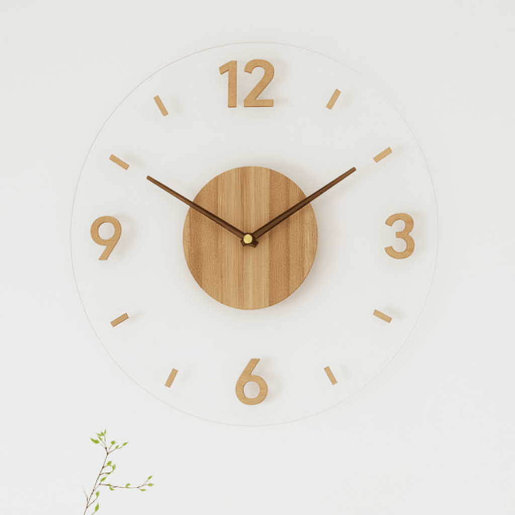 NORDORA – Orologio da Parete Scandinavo Silenzioso in Legno Naturale
