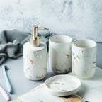 Set di Accessori da Bagno in Ceramica Oro Opaco Nordico