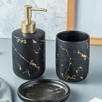 Set di Accessori da Bagno in Ceramica Oro Opaco Nordico