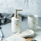 Set di Accessori da Bagno in Ceramica Oro Opaco Nordico