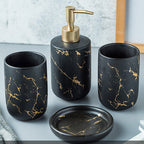 Set di Accessori da Bagno in Ceramica Oro Opaco Nordico
