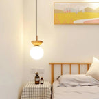 Lampada a sospensione minimalista scandinava in legno semi-massello