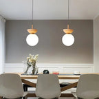 Lampada a sospensione minimalista scandinava in legno semi-massello