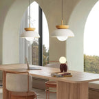 Lampada a sospensione minimalista scandinava in legno semi-massello