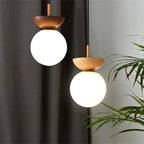 Lampada a sospensione minimalista scandinava in legno semi-massello