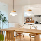 Lampada a sospensione minimalista scandinava in legno semi-massello