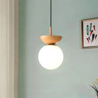 Lampada a sospensione minimalista scandinava in legno semi-massello