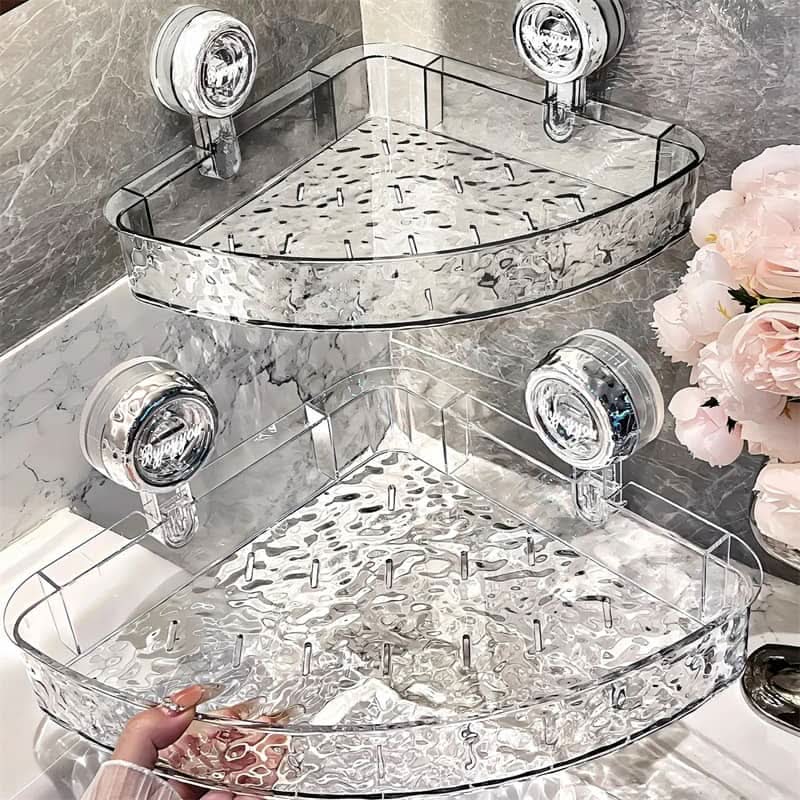 NordicGrip Mensola da Parete – Organizer da Montare con Ventose, Senza Fori per Bagno, Cucina e Ufficio