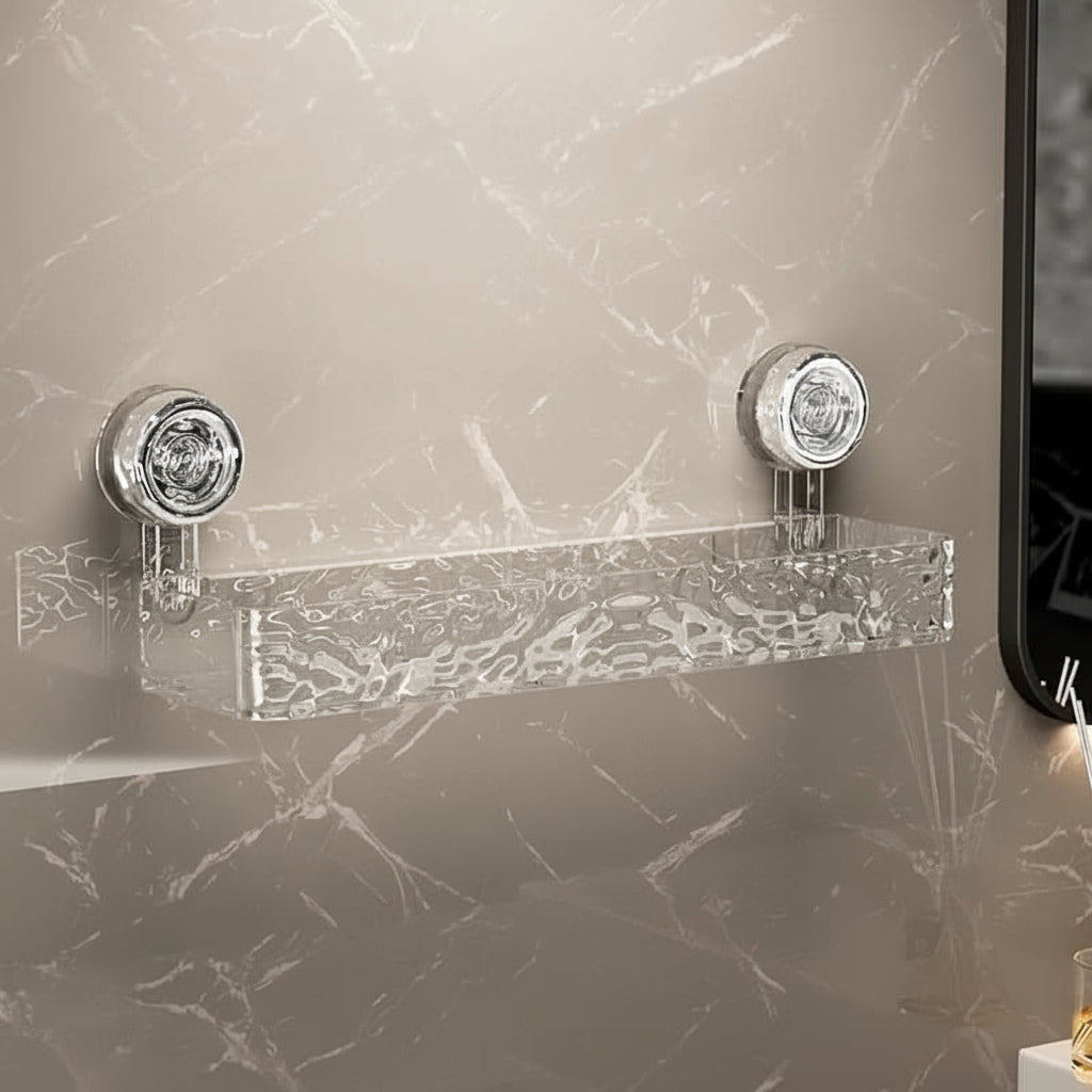 NordicGrip Mensola da Parete – Organizer da Montare con Ventose, Senza Fori per Bagno, Cucina e Ufficio