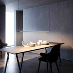 Zynar Minimalist Linear Pendant Light, Nero