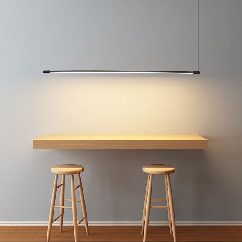 Zynar Minimalist Linear Pendant Light, Nero
