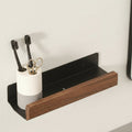 OAKVIA – Mensola Angolare da Bagno in Legno Massello Rustico con Forte Adesivo