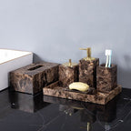 OBSIDORA – Collezione di Essenziali da Bagno in Marmo Scuro di Lusso