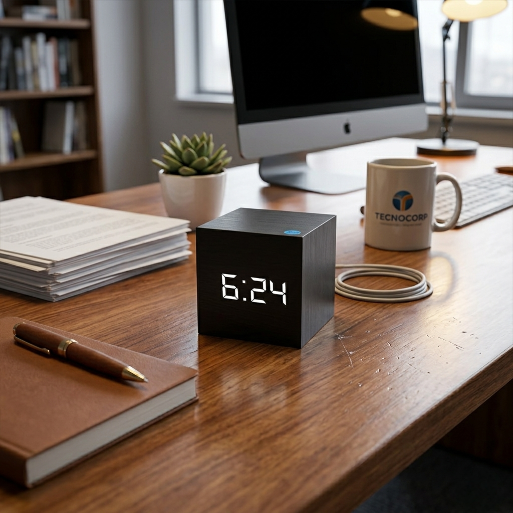 Sveglia Digitale LED con Controllo Vocale Design Moderno