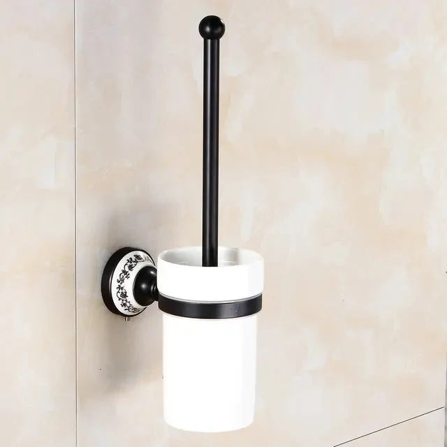 Accessori da Bagno in Bronzo Nero Opaco Spazzolato, Mensola per Asciugamani, Barra per Asciugamani