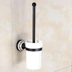 Accessori da Bagno in Bronzo Nero Opaco Spazzolato, Mensola per Asciugamani, Barra per Asciugamani