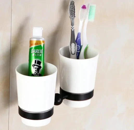 Accessori da Bagno in Bronzo Nero Opaco Spazzolato, Mensola per Asciugamani, Barra per Asciugamani