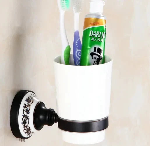 Accessori da Bagno in Bronzo Nero Opaco Spazzolato, Mensola per Asciugamani, Barra per Asciugamani