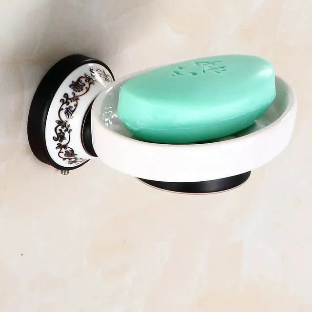 Accessori da Bagno in Bronzo Nero Opaco Spazzolato, Mensola per Asciugamani, Barra per Asciugamani