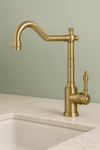 ORNAVIA – Rubinetto da Cucina Oro con Beccuccio Girevole e Design Vintage