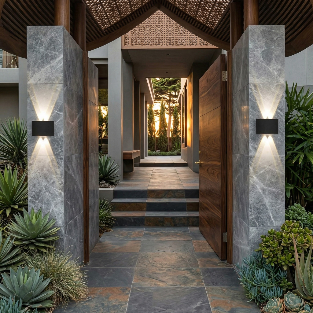 Applique LED da Esterno Impermeabile in Alluminio Design Moderno per Giardino e Ingresso