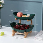 Ciotola per Frutta a Livelli Ovaluxe | Elegante organizzatore da cucina a 2 e 3 livelli per frutta e snack
