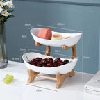 Ciotola per Frutta a Livelli Ovaluxe | Elegante organizzatore da cucina a 2 e 3 livelli per frutta e snack
