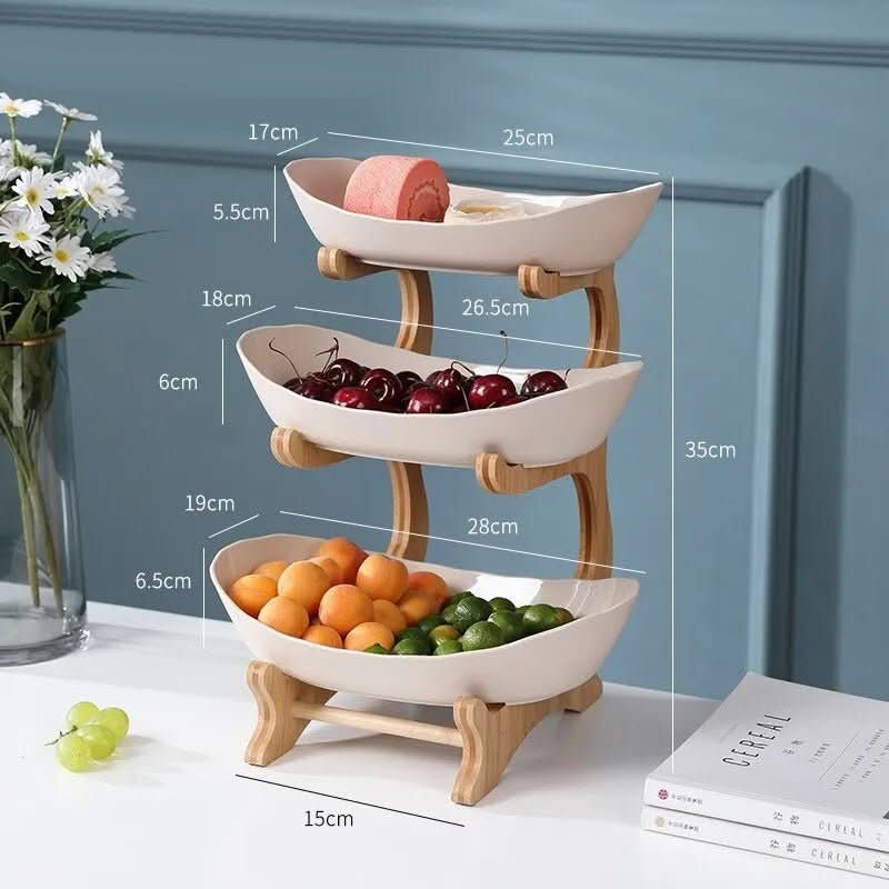 Ciotola per Frutta a Livelli Ovaluxe | Elegante organizzatore da cucina a 2 e 3 livelli per frutta e snack