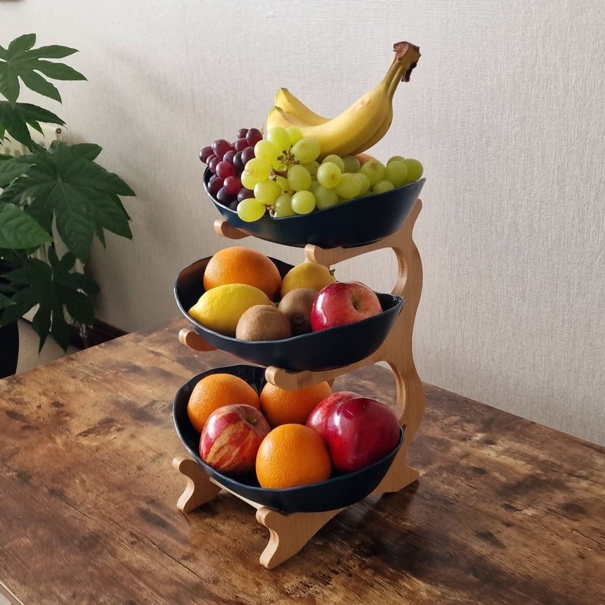 Ciotola per Frutta a Livelli Ovaluxe | Elegante organizzatore da cucina a 2 e 3 livelli per frutta e snack