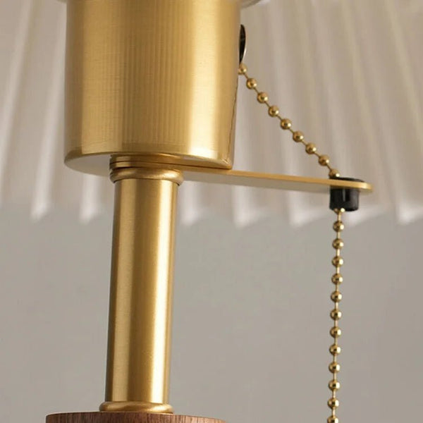 Lampada da Tavolo in Legno Pieghettato Vintage