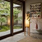 Lampada da Terra in Legno Design Minimalista Luce Ambiente Moderna
