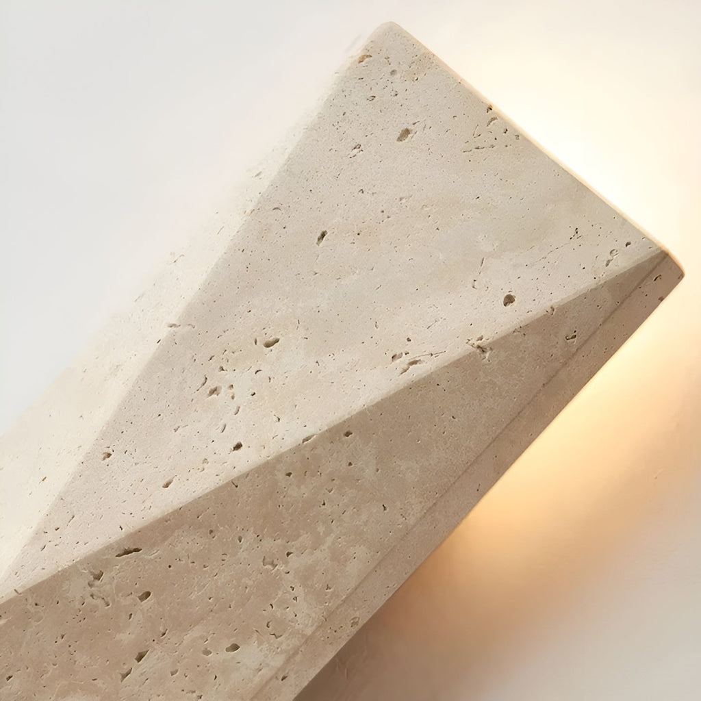 Lampada da parete in Travertino – Elegante lampada in pietra naturale per soggiorno o corridoio
