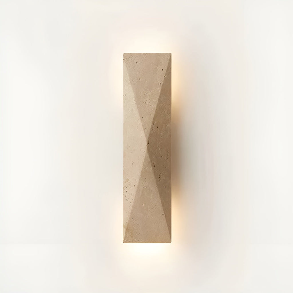 Lampada da parete in Travertino – Elegante lampada in pietra naturale per soggiorno o corridoio