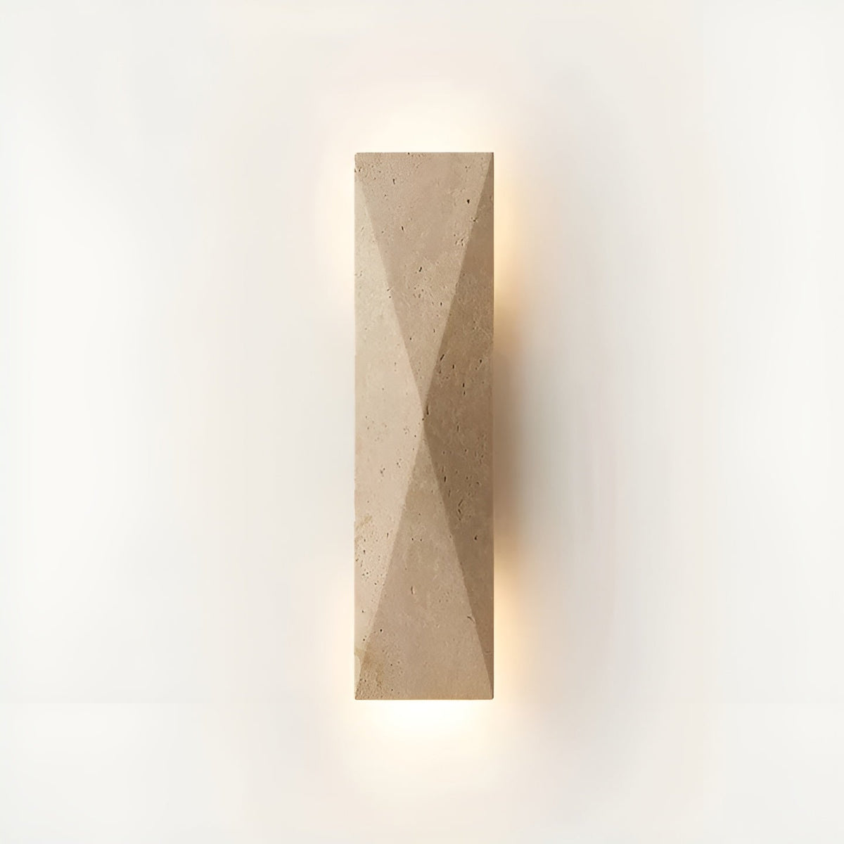 Lampada da parete in Travertino – Elegante lampada in pietra naturale per soggiorno o corridoio
