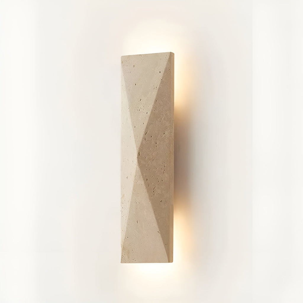 Lampada da parete in Travertino – Elegante lampada in pietra naturale per soggiorno o corridoio