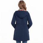 Giacca da Donna Impermeabile con Cappuccio – Impermeabile con Fodera in Pile a Quadri