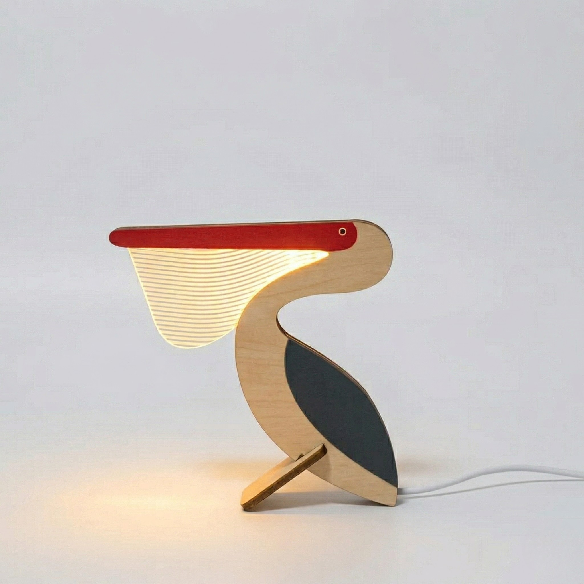 Lampada da Tavolo LED Animale in Legno Luce Notturna Design Scandinavo