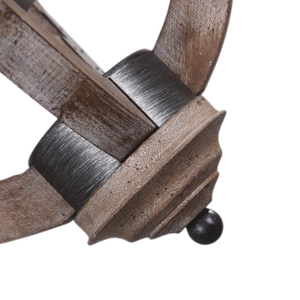 Lampadario a lanterna rotondo in legno rustico con 4 luci