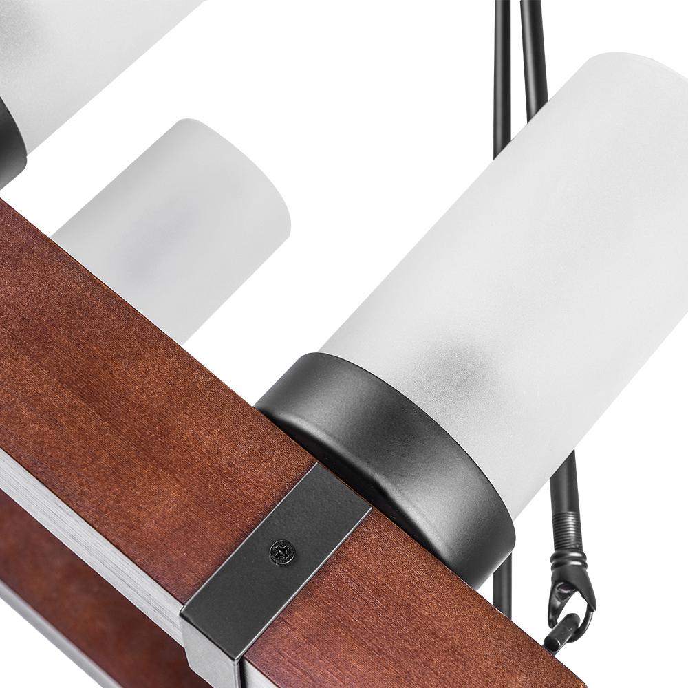 Lampadario in Legno a 8 Luci Stile Rustico