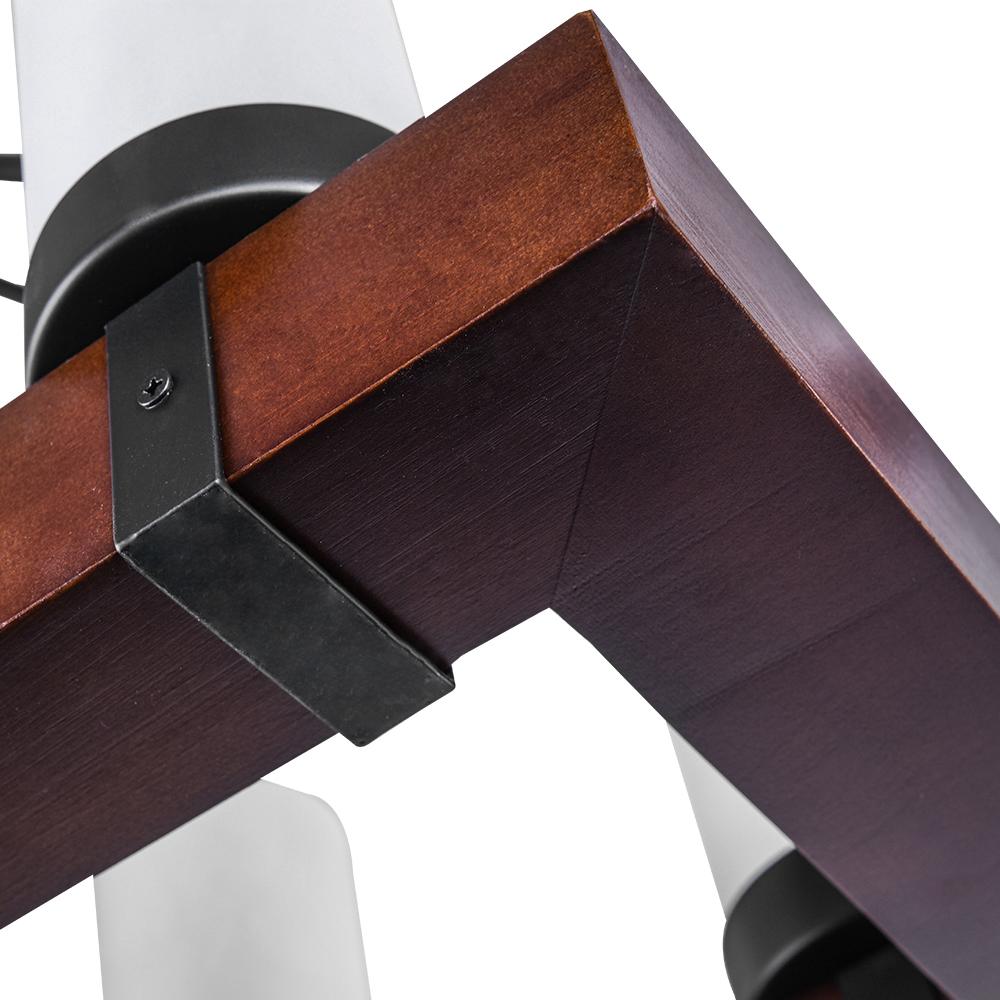 Lampadario in Legno a 8 Luci Stile Rustico