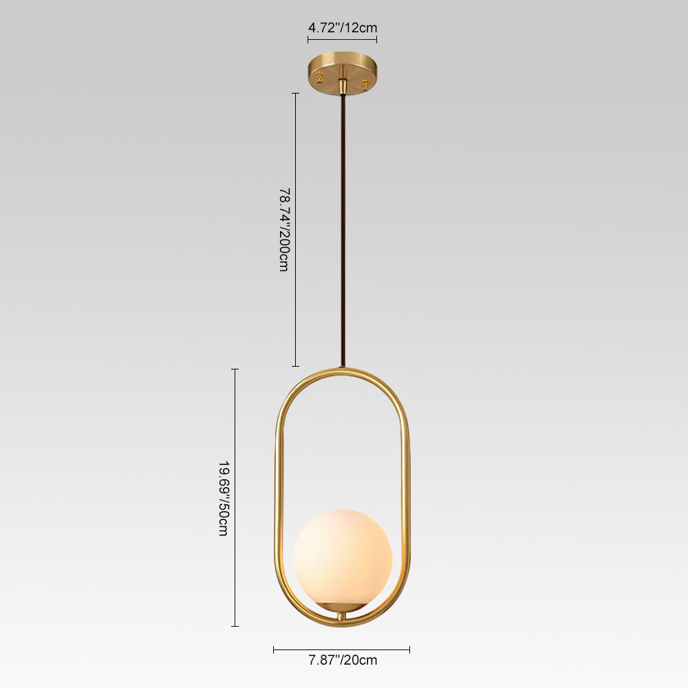 Lampada a sospensione contemporanea con globo singolo