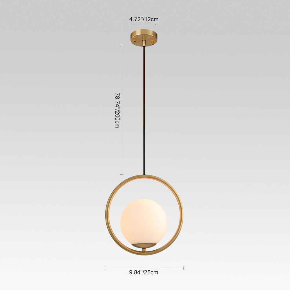 Lampada a sospensione contemporanea con globo singolo