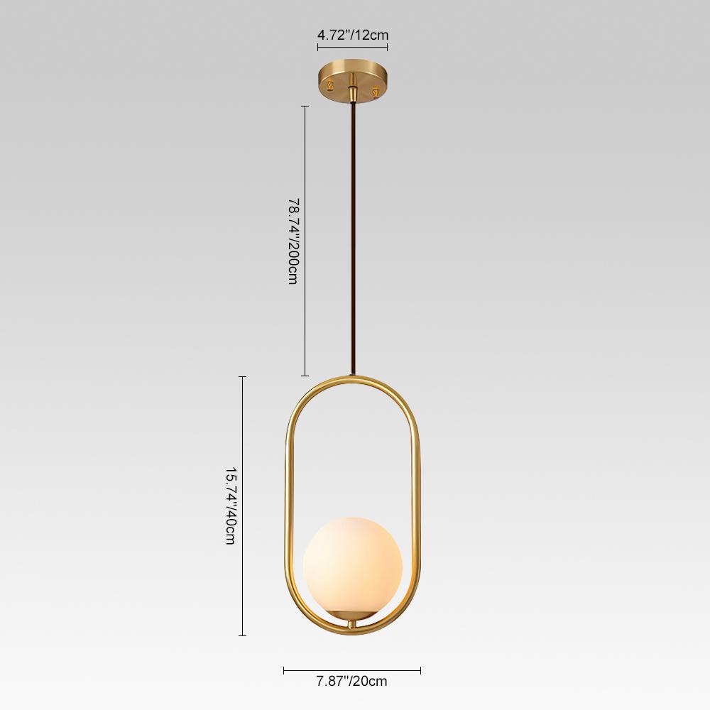 Lampada a sospensione contemporanea con globo singolo