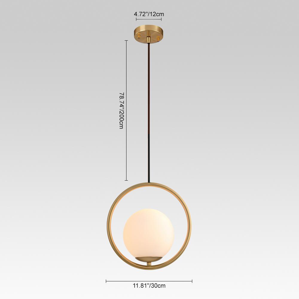 Lampada a sospensione contemporanea con globo singolo