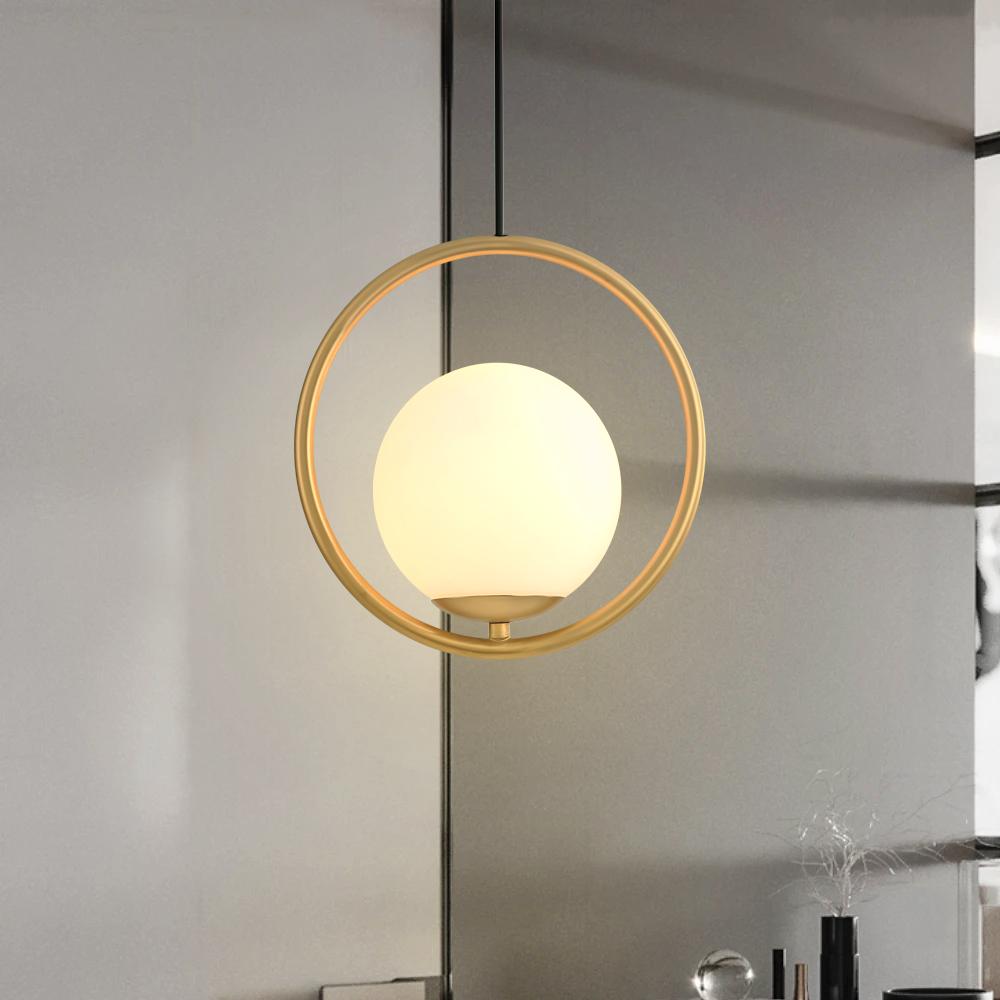 Lampada a sospensione contemporanea con globo singolo