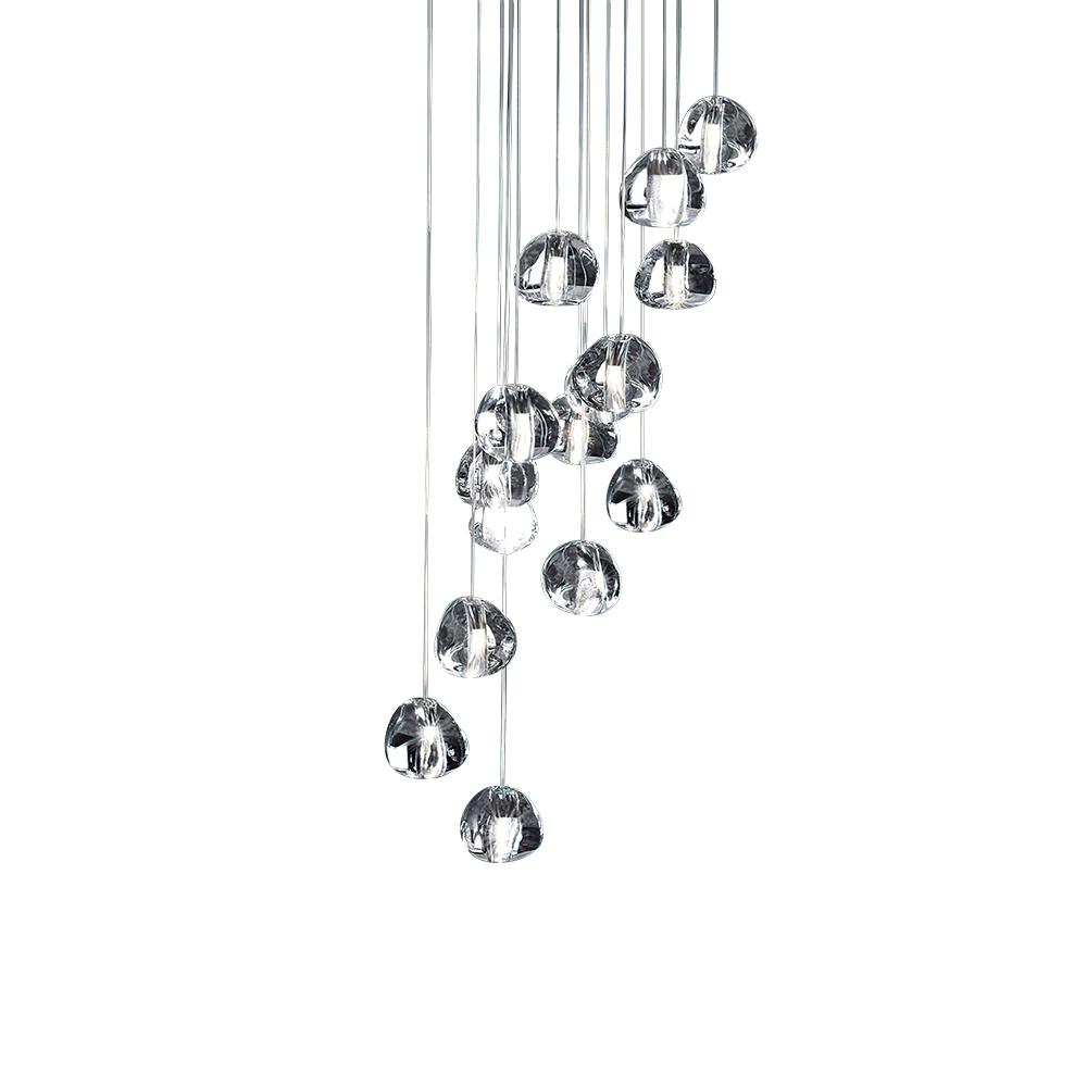 Lampade a Pendente Cluster di Cristallo Cascata Contemporanea