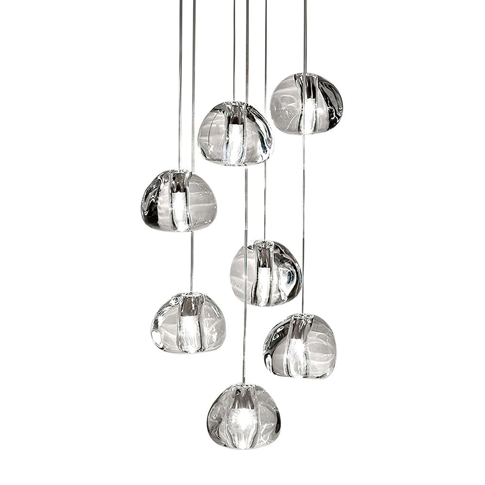 Lampade a Pendente Cluster di Cristallo Cascata Contemporanea