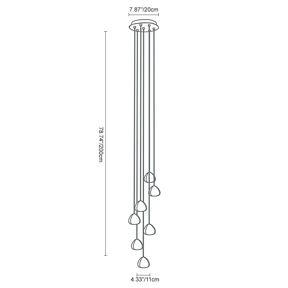 Lampade a Pendente Cluster di Cristallo Cascata Contemporanea