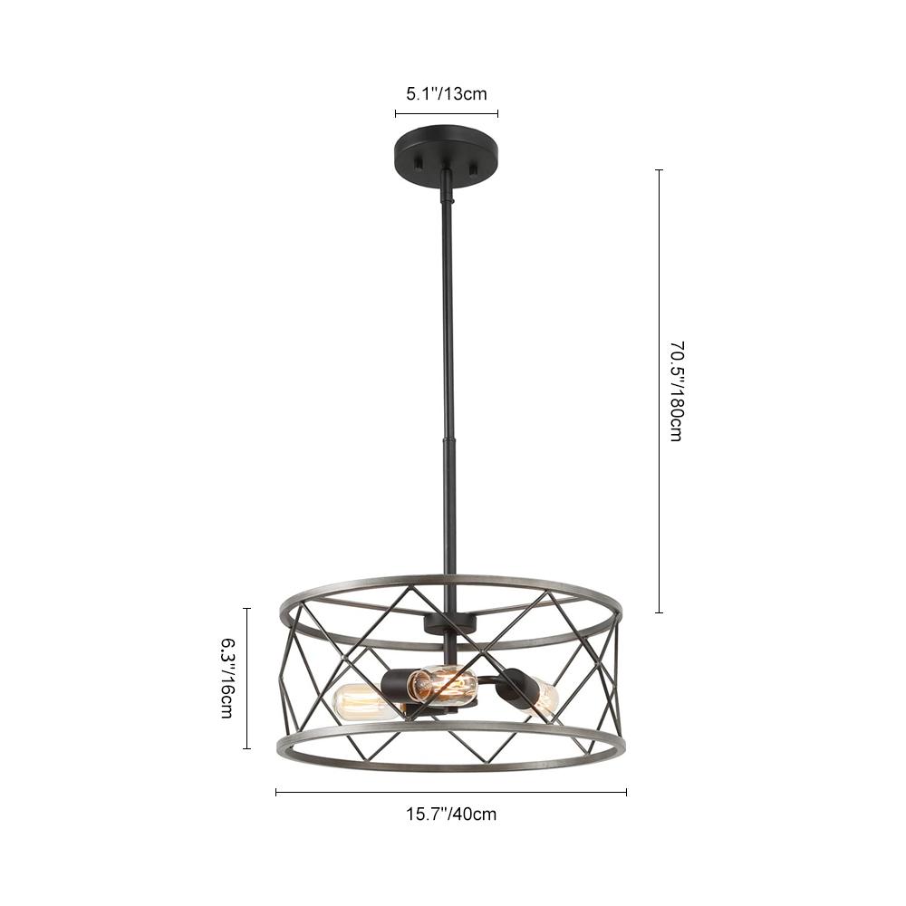 Moderna Lampada a Sospensione in Metallo a 3 Luci
